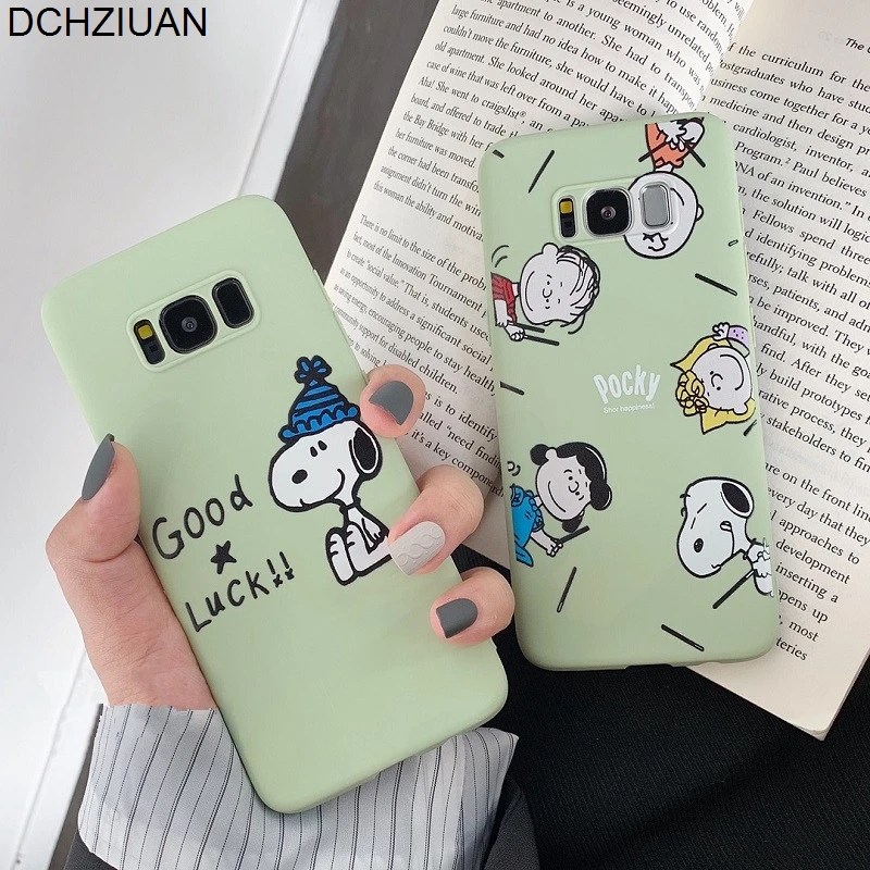 

DCHZIUAN For Samsung S10 Plus Case Cartoon Peanuts Phone Cases For Samsung Galaxy S10 S8 S9 Plus Note 8 Note 9 Cute Soft Cover