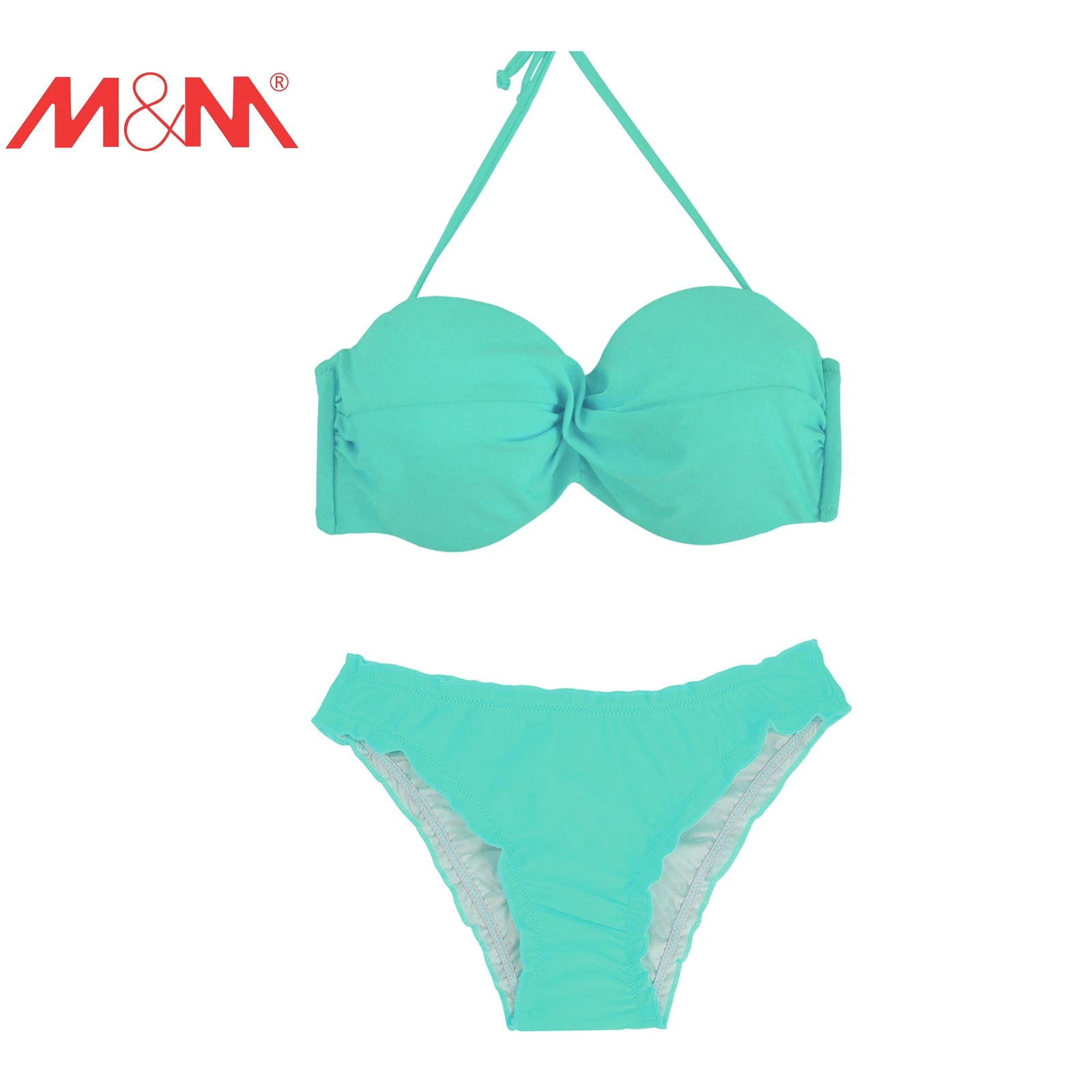

Chiffons Bikini Set Brazilian Sexy Swimwear Low Waist Bottom Halter String Bandeau Swimsuit Beachwear Solid Sport Biquinis S M L