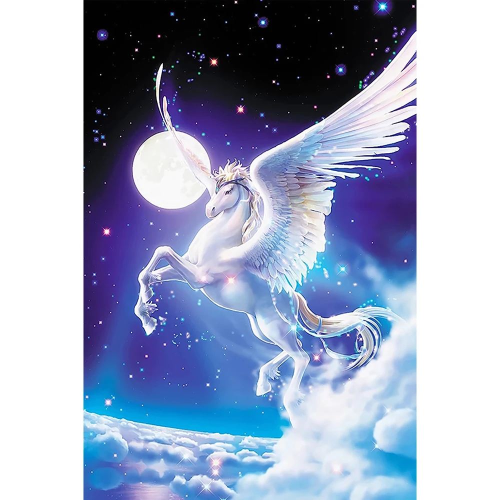 

DIY Diamond Embroidery White horse Full Square/round Diamond Painting Cross Stitch Kit Mosaic Home Decor