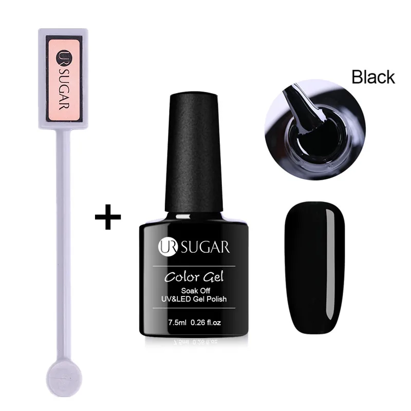 Ur Sugar голографический 3D Гель-лак для ногтей с кошачьими глазами 7,5 мл Магнитный лазерный блеск впитывающий УФ-гель лак для маникюра - Цвет: black  with Stick