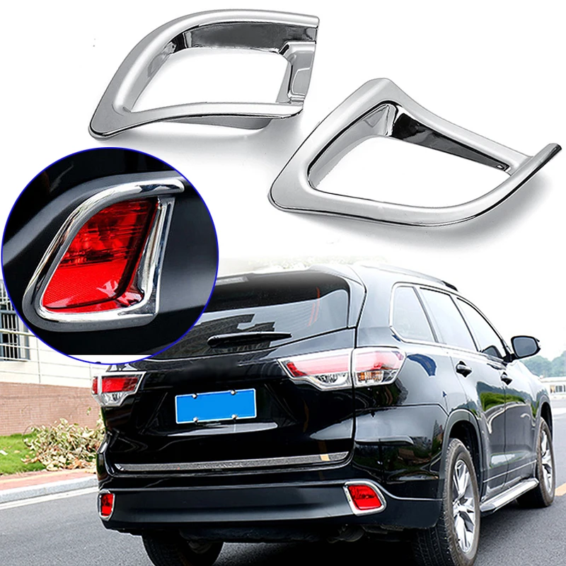 

Chrome Rear Bumper Reflector Fog Light Lamp Cover Trim Molding Garnish Frame For Toyota Highlander/Kluger 2014 -2018