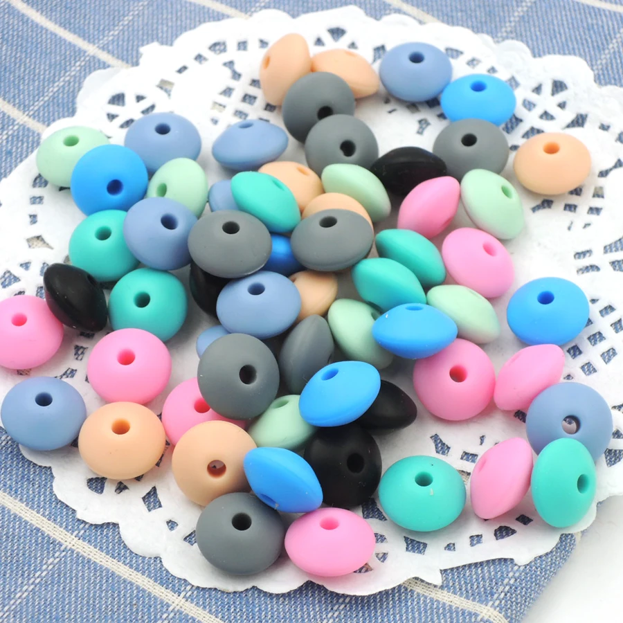 Бусины разделители серые бирюзовые Мятные 7*12 мм|teether silicone|baby teetherbaby teether silicone |
