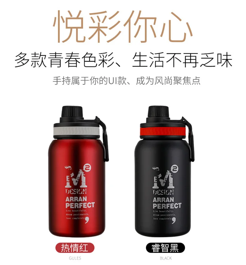 580 мл/880 мл двухслойная вакуумная Спортивная бутылка для воды из нержавеющей стали креативная BPA бесплатно здоровая бутылка для воды для вождения автомобиля