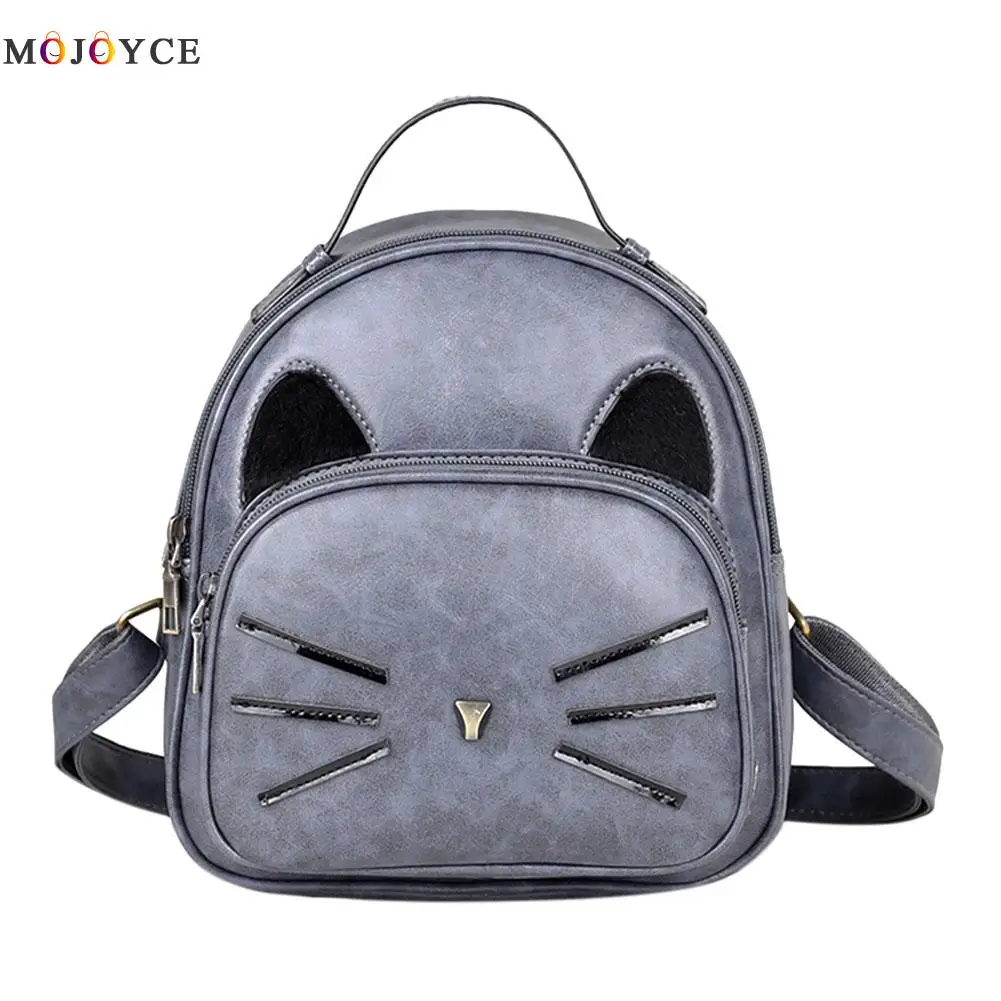 Женский рюкзак из искусственной кожи для девочек-подростков, школьный женский рюкзак с изображением кошки, sac a dos - Цвет: 04