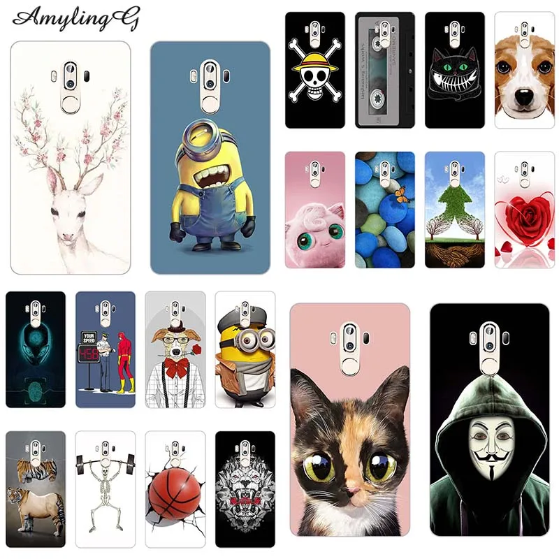 

Colorful Phone Cases For ZTE Axon 7 Max C2017 6.0" Case Back Cover Cartoon Skin Patterned Soft Silicone TPU Fundas Shell Bags HD