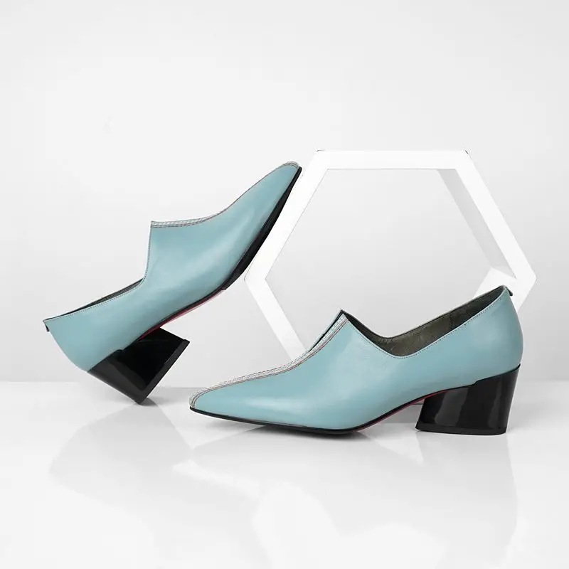 Cuero De Yinkoget Pie Puntiagudo Vaca Mujer as Dedo Cómodos Suave Alto Tacón Zapatos Picture Moda Del As Mujeres Las Genuino Picture Primavera wwzqnB5Er