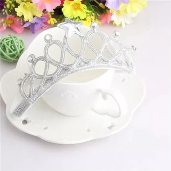 

1Pcs Headwear Girl Gold Silver Hairband Newborn Baby Girl Princess Crown Headbands Girls Elastic Hairbands Birthday Hair Band