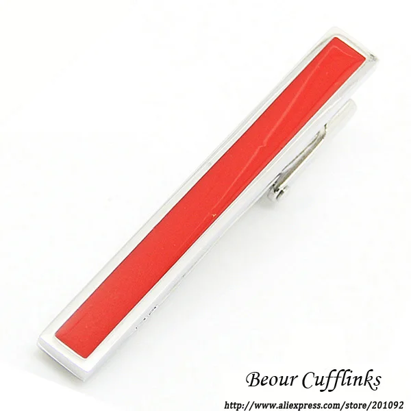 Men Jewelry Red Enamel Tie Clips Fashion Tie Clip For Man Tie Pin Brand Wedding Tie Bar 1788