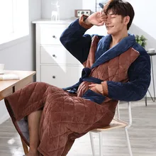 Высокое качество, зимний толстый теплый мужской фланелевый Халат с длинным рукавом, однотонный модный Удобный мужской халат для отдыха, одежда для сна, L-XXXL