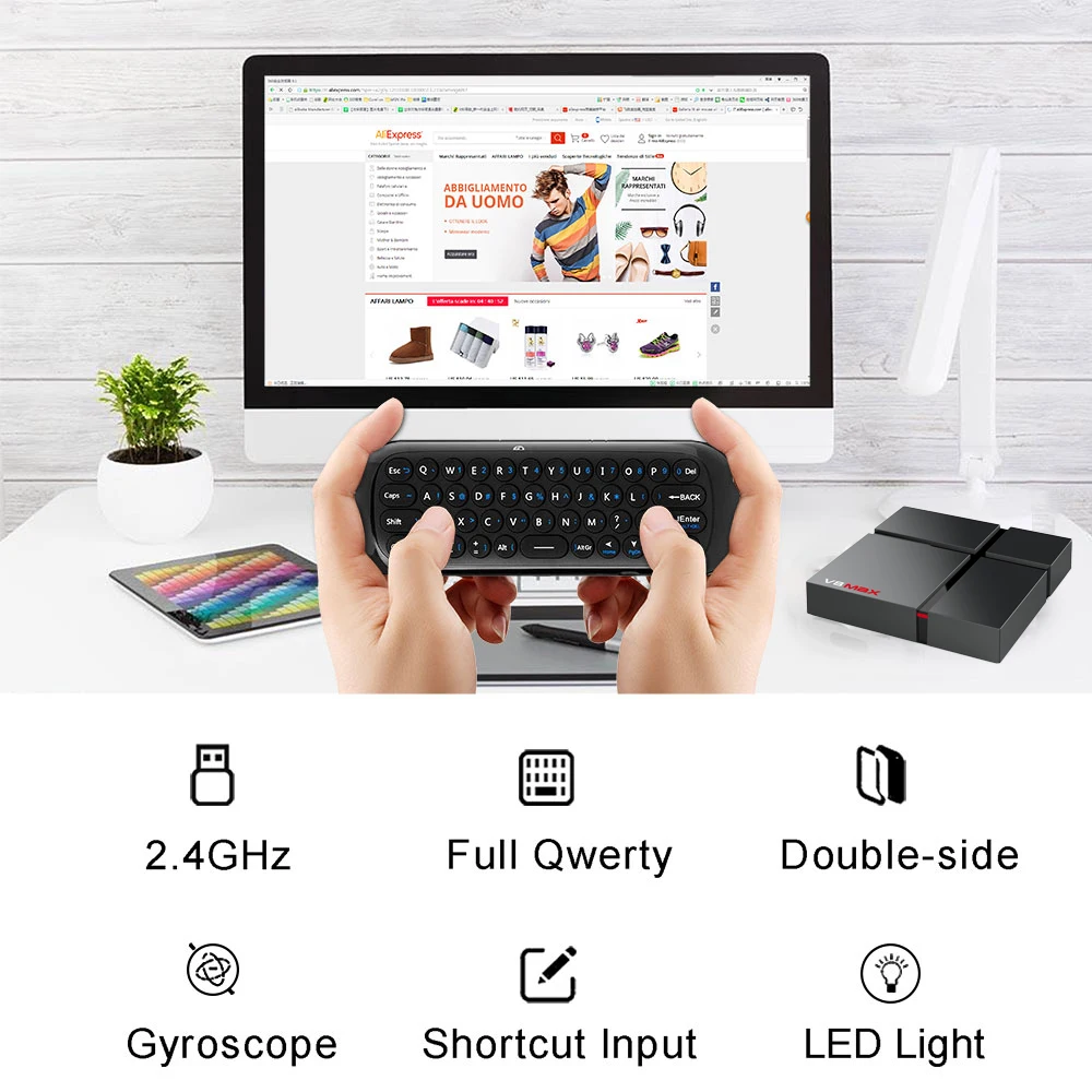 W1 дистанционная клавиатура беспроводная 2 4G Fly Air Mouse Rechargeble гироскоп мини пульт