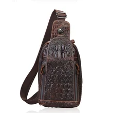 Новая мода натуральная кожа Мужская поясная сумка мужская нагрудная сумка Аллигатор мальчик брендовый дизайн нагрудный Набор сумок через плечо