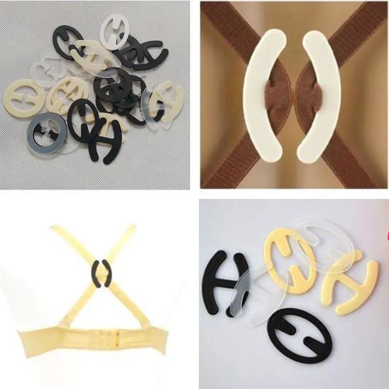 Hot 10pcs Colorful Invisible Bra Buckle Clips Perfect Adjust Wedding
