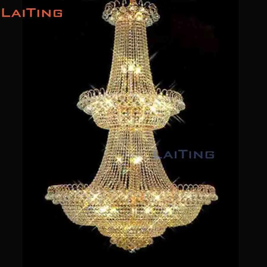 

Traditional Luxury hotel lobby chandelier with Chrome or Gold Color Led Lighting Luminaires +Free shipping