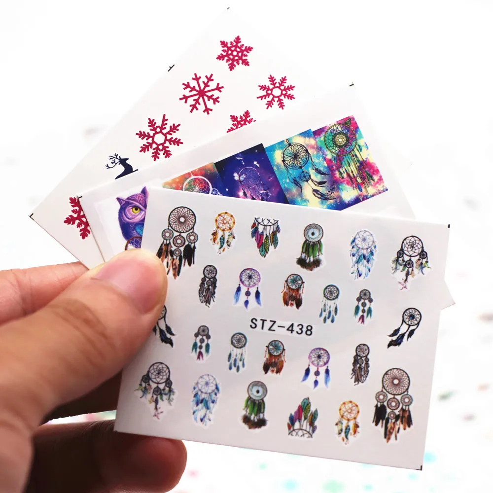 

1pcs Snowflake Cartoon Nail Water Sticker Leaf Lace Design Slider Nail Art Decal Beauty Foils Decoration