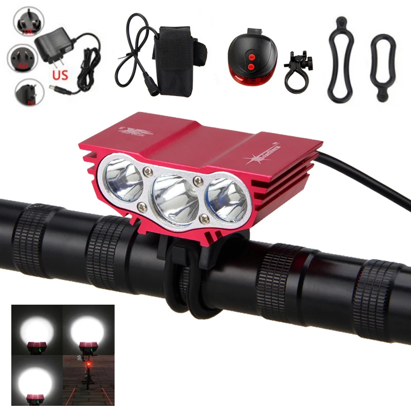 Perfect 8000 Lumens Bicycle Light  T6 LED Cycling Light Front Bike Lamp 4 Mode Torch+ Battery Pack+Charger 12