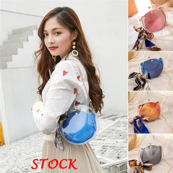 

Fasion Women Transparent PVC Clear Jelly Bag Casual Handbag Messenger Tote