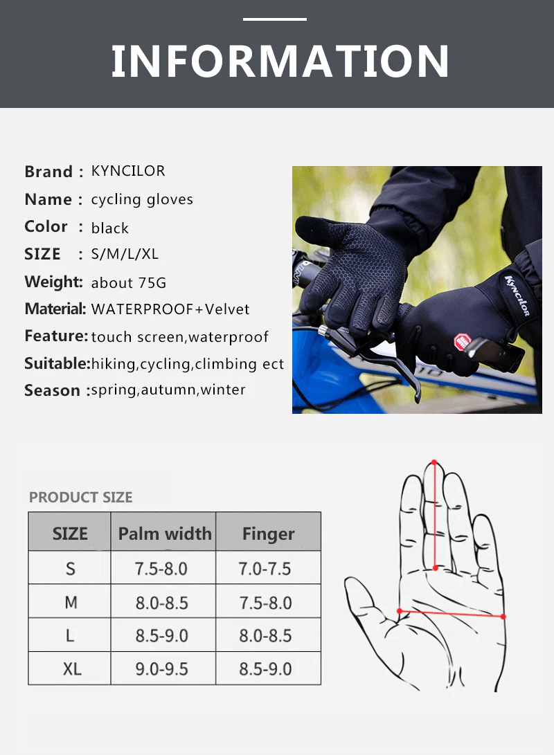 Kyncilor Guantes Mtb велосипедные перчатки с отражающим экраном сенсорные велосипедные перчатки зимние мужские перчатки для холодной зимы женские мужские перчатки