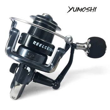 

YUMOSHI Fishing Reel MR4000/5000/6000/7000 Long Shot 13+1BB Spinning Whee 5.2:1 Big Line Capacity For Big Fish EVA Metal Pesca