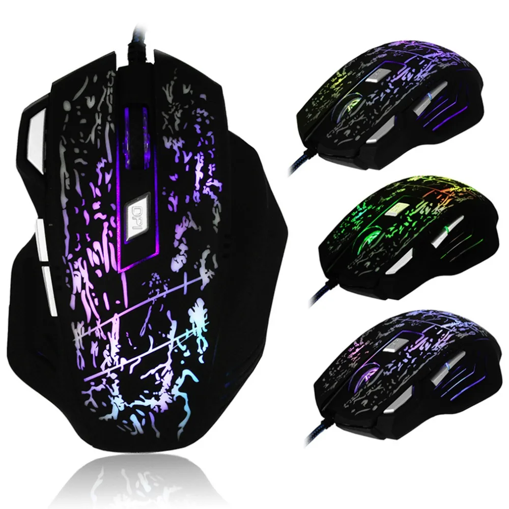 Hot New X4 7 Keys LED Optical USB Wired Gaming Mouse Luminous Home Office Business For PC Computer Laptop 1000-2400DPI Black Hot New X4 7 Keys LED Optical USB Wired Gaming Mouse Luminous Home Office Business For PC Computer Laptop 1000-2400DPI Black