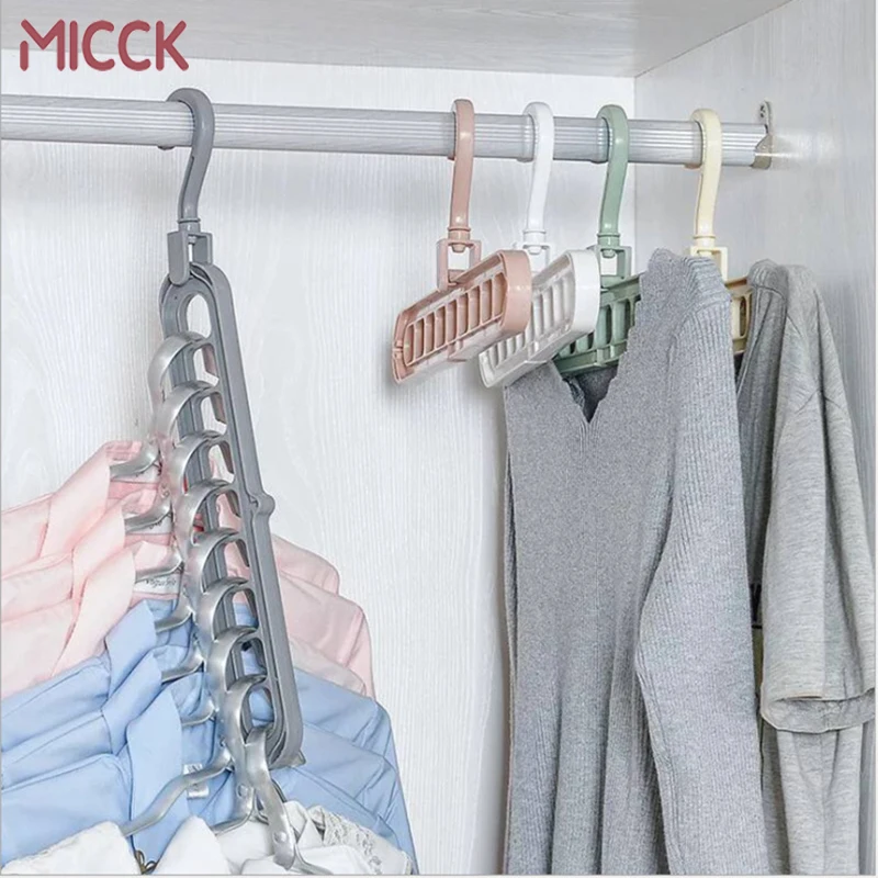 

MICCK Multi Plastic Clothes Hanger Support Circle Clothes Hanger Clothes On-Slip Velvet Drying Rack Hanging Laundry Rack Towel