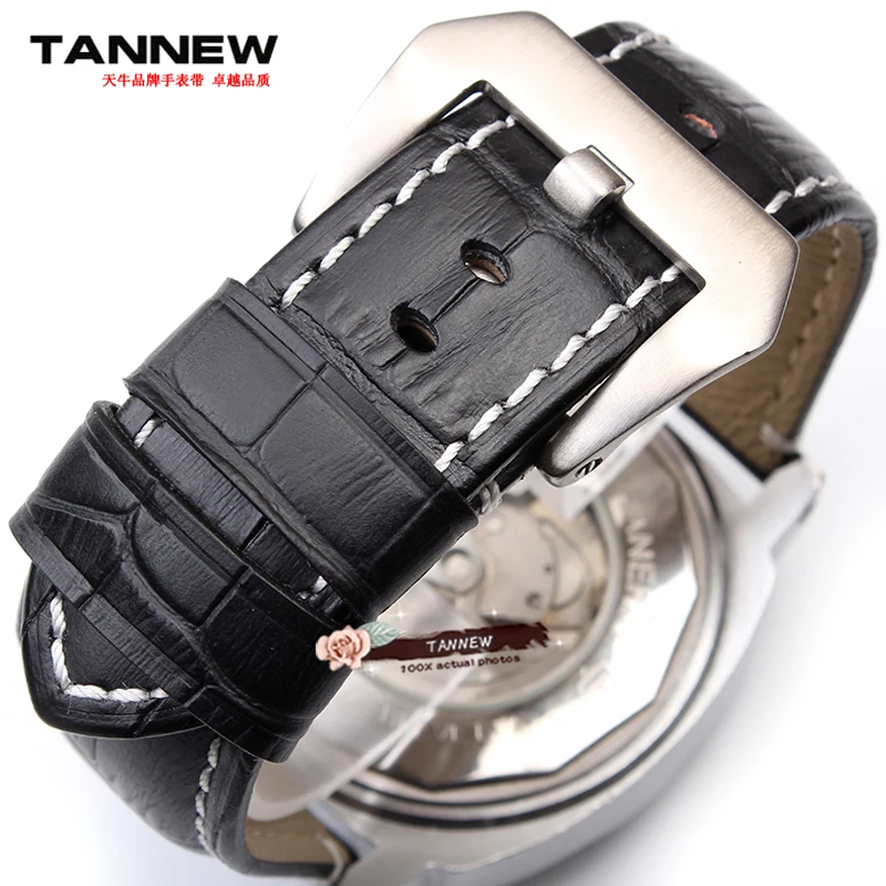 

2018 crocodile leather strap 24mm applicable panerai 144 PAM111 Luminor bamboo grain genuine leather strap for bussiness men