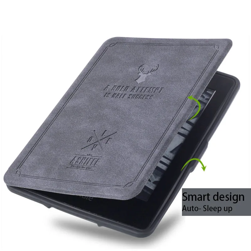 Slim For Amazon Kindle Paperwhite 1 2 3 Case Cartoon Deer Printed PU Leather Cover for Kindle Paperwhite 123 Ebook cover 6''     (8)
