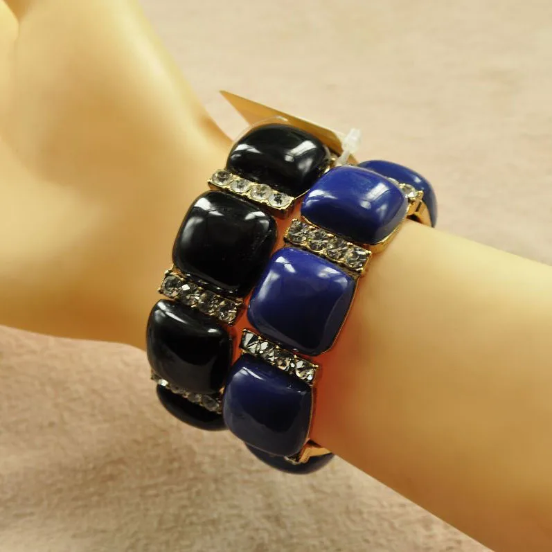 

2018 Femininas Pulseiras Brief Fashion Accessories Big Square Gem Patchwork Bracelet Trendy Women Special Offer