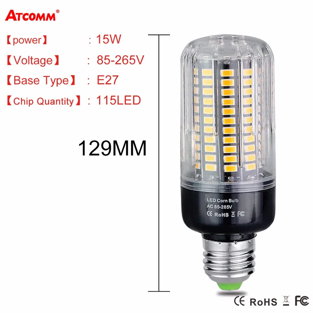 15 Вт E14 E27 Ampoule светодиодная кукурузная лампа 85 265 в Светодиодная с диодным