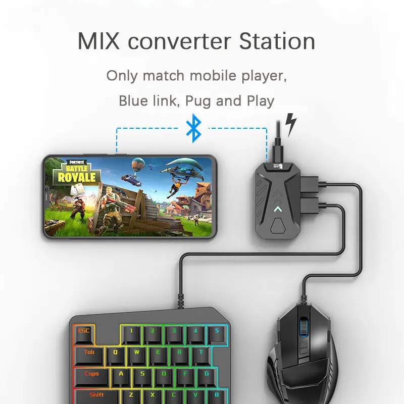 PUBG конвертер для игр смешанный клавиатуры мыши Bluetooth док станция iphone android геймпад