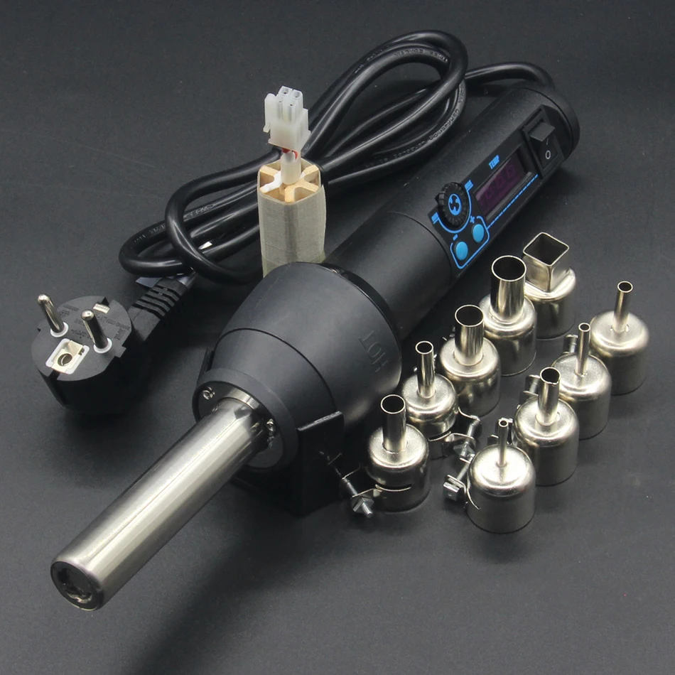  RIESBA 8858LCD 220V /110V EU/US 650W LCD Adjustable Electronic Heat Hot Air Gun Desoldering Solderi