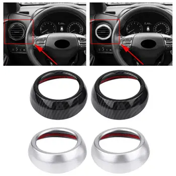 

2Pcs Car Front Side Air Vent Outlet Trim Cover Frame for Hyundai Encino Kauai Kona 2017 2018 2019 2020 SUV Car Accessories