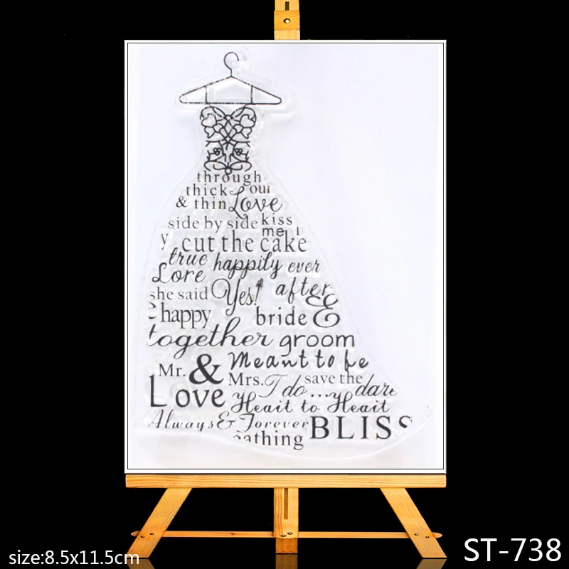 

AZSG Coat Hanger Skirt Word Clear Stamps For DIY Scrapbooking Card Making Decorative Silicone Stamps Decoration