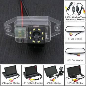 

8LED Car Parking Rear View Camera 4.3 5 inch LCD Monitor 2.4GHZ Wireless For Toyota Land Cruiser Prado 120 150 2700 LC120 LC150