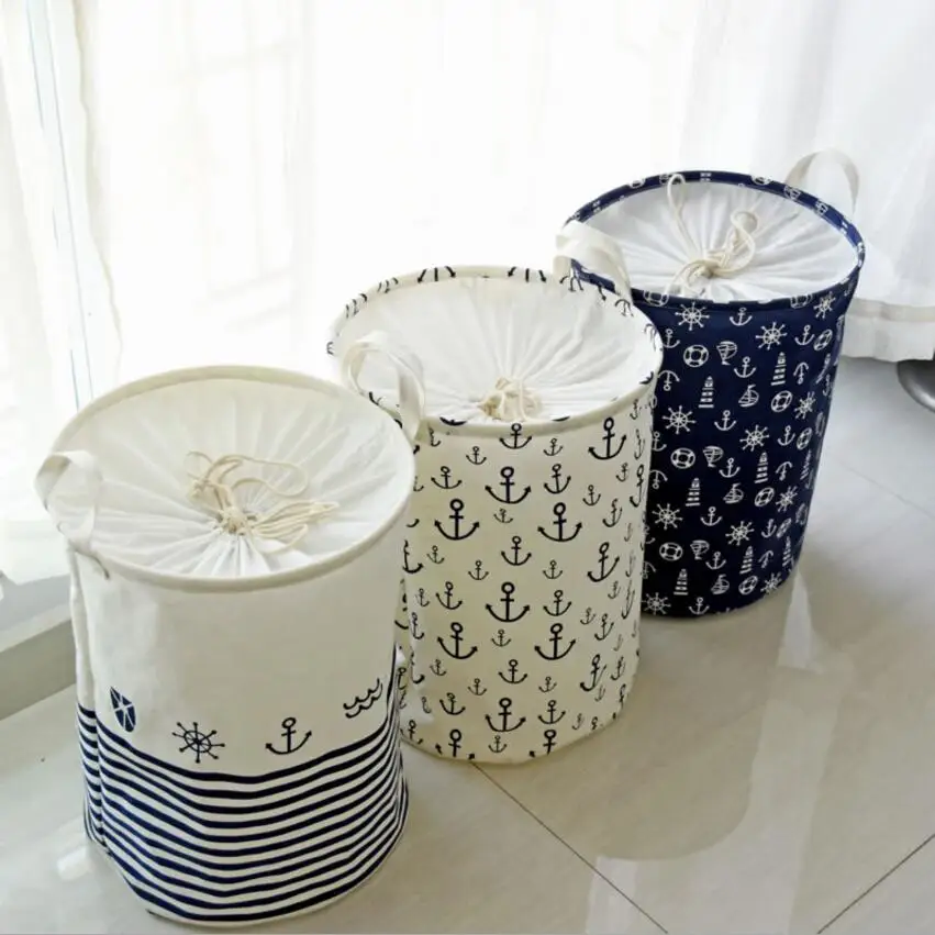 

New Zakka version cloth waterproof clothes basket dirty barrel folding clothes toys creative thickened storage laundry basket