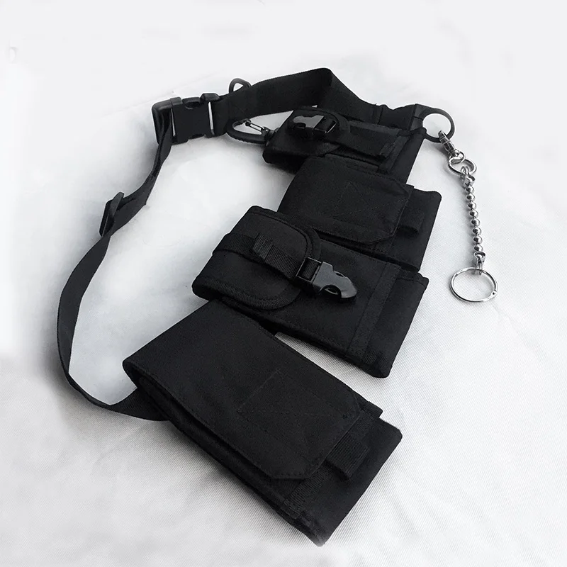 

Hip Hop Chest Bag for Men Black Fashion Streetwear Chest Rig Fanny Pack Multi-pocket Travel Phone Belt Bag Pouch Waist Packs 197