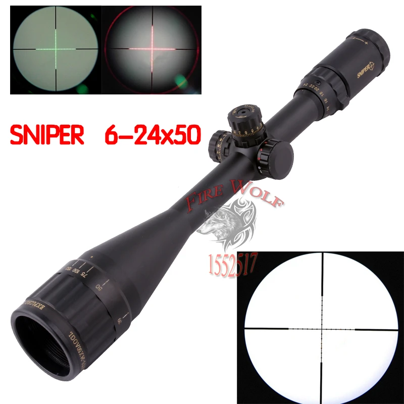 

SNIPER 6-24X50 Sight Rifle Scope Tactical Optics Tactical Telescopic Sight Outing Hunting