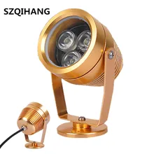 3 Вт/5 Вт/6 Вт круглый, светодиодный прожектор водонепроницаемый открытый садовый свет, Золотой/серебристый/черный корпус светодиодные прожекторы, наружная лампа для освещения местности