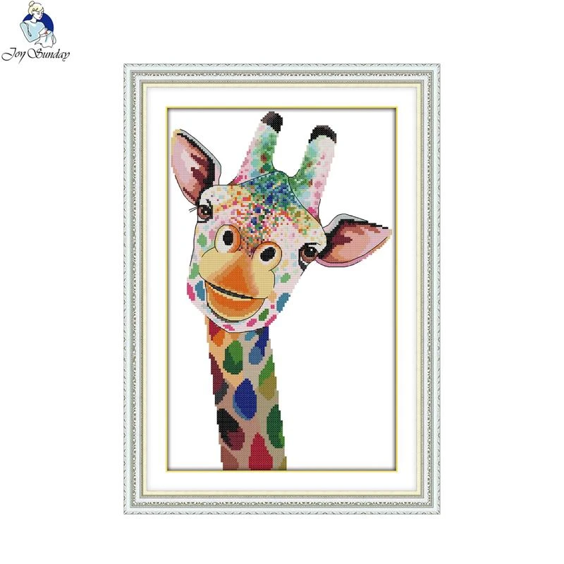 Joy Sunday Giraffe Patterns Counted Cross Stitch Kit Diy Hand Made Embroidery Set Needlework Home Decoration Send Gift Package Aliexpress