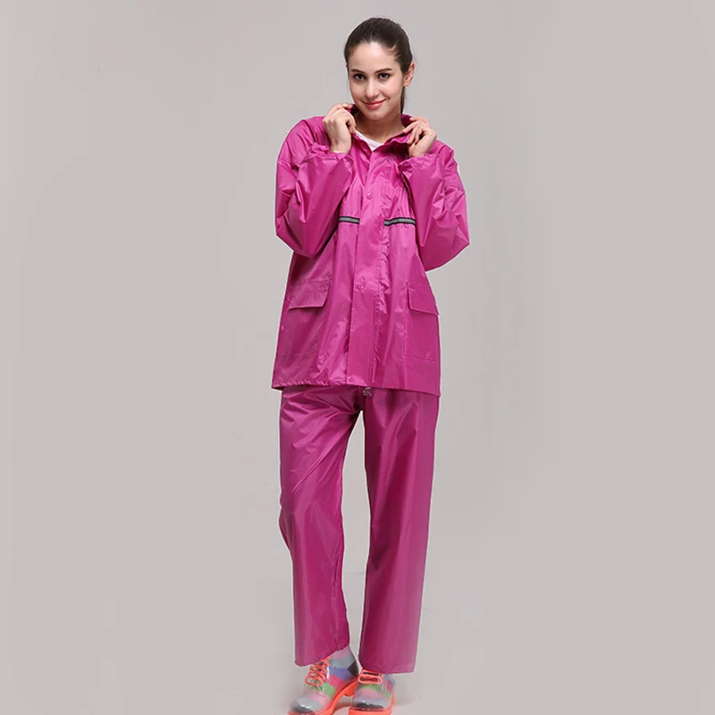 

Raincoat Reflective strip Adult Emergency Waterproof Raincoat Camping Rainwear Suit Split Set Men Women PVC Rain coat Poncho NEW