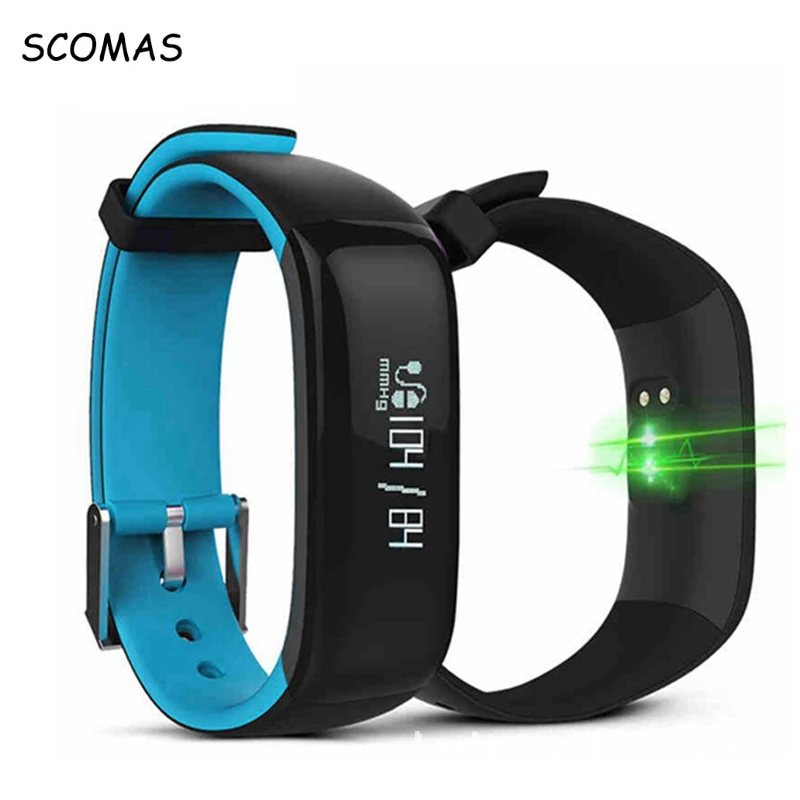 

SCOMAS Waterproof Smart Band Bracelet Blood Pressure Heart Rate Monitor Sports Fitness Tracker Smart Wristband Pedometer Watch