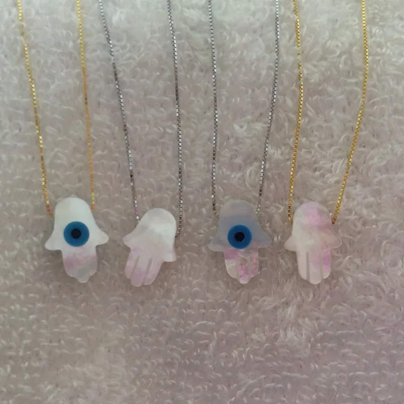 Рекламные рождественские подарки серебро 925 пробы Хамса белая перламутровая