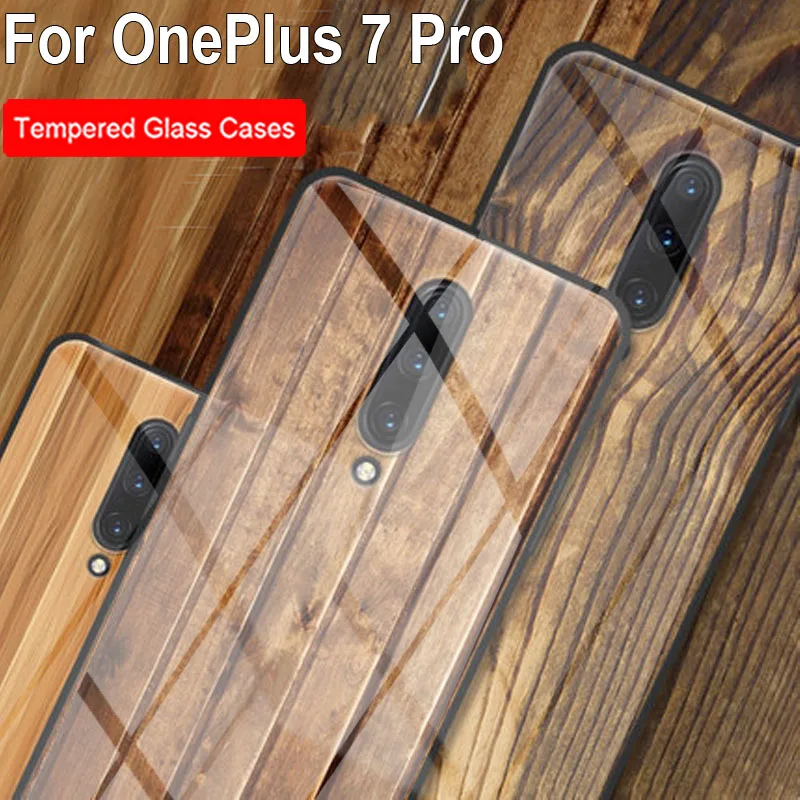 OnePlus7 Pro Чехол из закаленного стекла деревянный камень с рисунком чехол для телефона OnePlus 7 Pro защитный чехол противоударный
