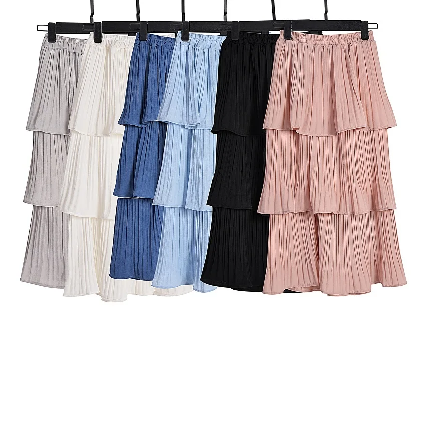 Pring Летняя женская модная Милая шифоновая многослойная длинная юбка Женская Студенческая универсальная Высокая талия торт юбки faldas