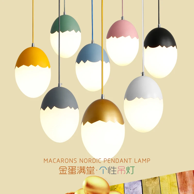 

AC 90V-260V Egg pendant lights retro lamp for dining room led E27 multiple colour pendant lamp modern led pendant lamps