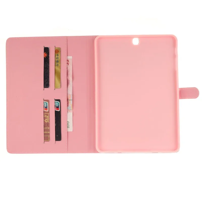 Luxury 2 Leavies PU Leather Stand Flip Case for Samsung Galaxy Tab S2 9.7 Case T810 T815 Wallet  Case Tablet Cover Back Silicon (64)