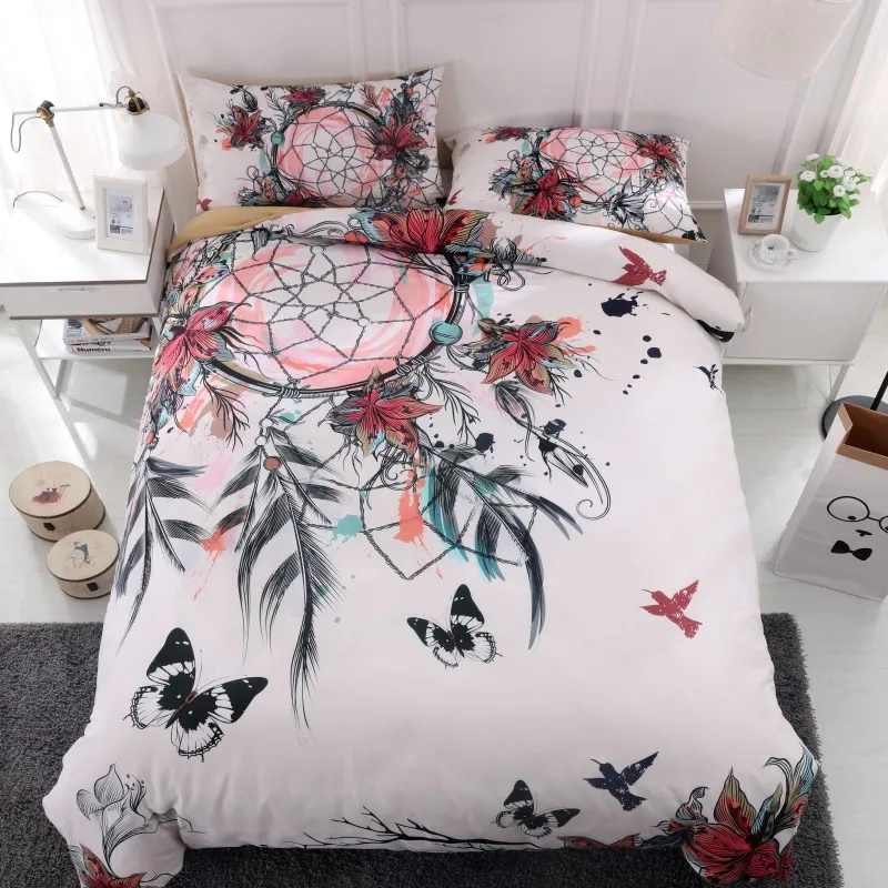 Kaufen Fanaijia traumfänger Bettwäschesatz König größe Bohemian Print Bett abdeckung set mit kissenbezug 3 stücke AU Königin Bett beste geschenk bedline