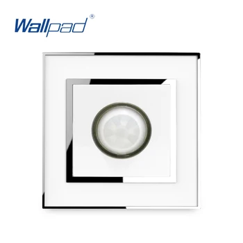 

IR Light Sensor Switch Acrylic Mirror Panel With Silver Frame Wallpad Human Motion Sensor Wall Switch16A AC110-250V White