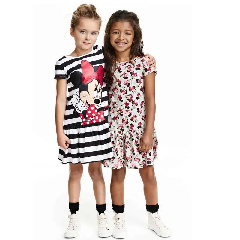 

baby girl dress summer style cartoon printing little girl cute dress children clothing short sleeve red New designs