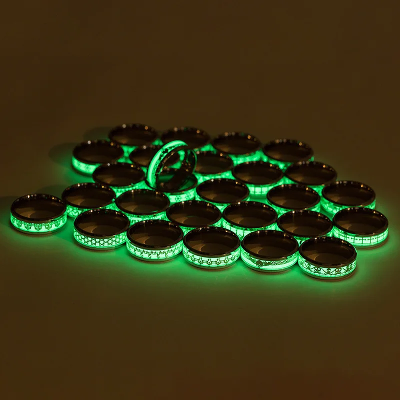 

New Decorative pattern Stainless steel The Lord Of One Ring Fluorescent Glowing Logo Finger Rings For Women Fashion Jewelry
