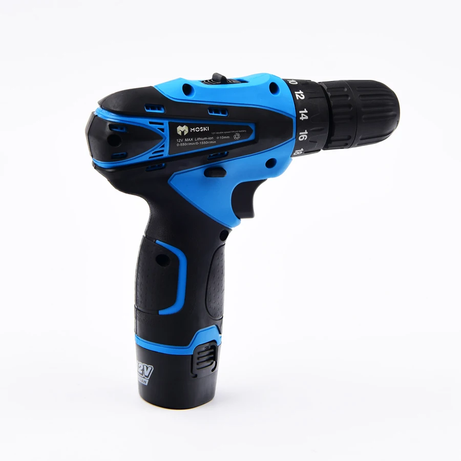 MOSKI ,2017 NEW 12V DC Household DIY Lithium-Ion Battery Cordless Drill/Driver Power Drill Tool Electric Drill Woodwork